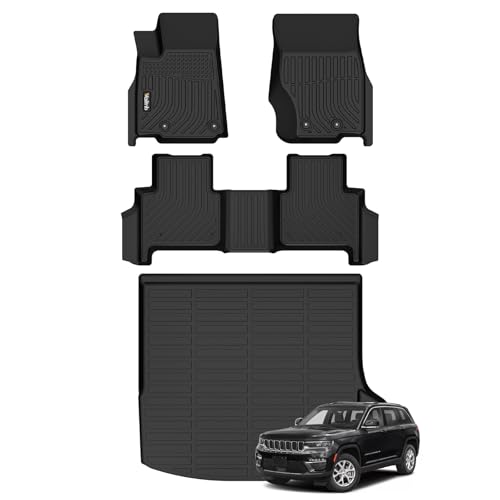 Wailtnb-Floor Mats & Cargo Mat for Jeep Grand Cherokee 2022 2023 2024 2025 2026 (Include 4XE Not for L&WK) All Weather Car Mats for Jeep Grand Cherokee 2022-2025 Liners Accessories - style: 47|For Jeep Grand Cheroke | 2022-2025 | Set
