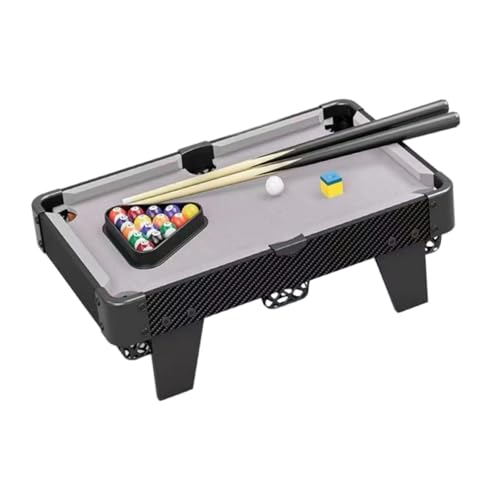 Kids Mini Pool Table Pool Toys Wooden 16 Balls Chalk 2 Cues Desktop Games Billiards Game Table for Boys Office Family Girls
