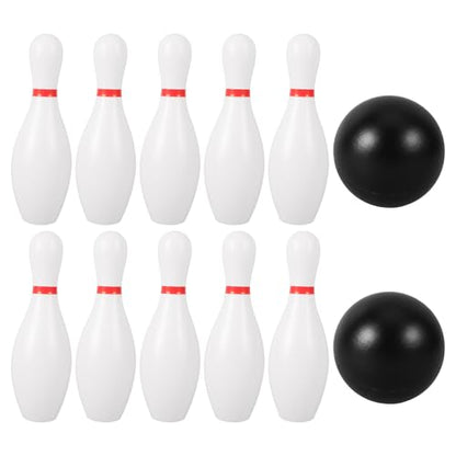 Kids Bowling Set Miniature Bowling Balls and Pins Toy Kit with 10 Pins and 2 Balls Indoor Bowling Games for Kids Bowling Set for Children 2-5 Hand-Eye Coordination Play