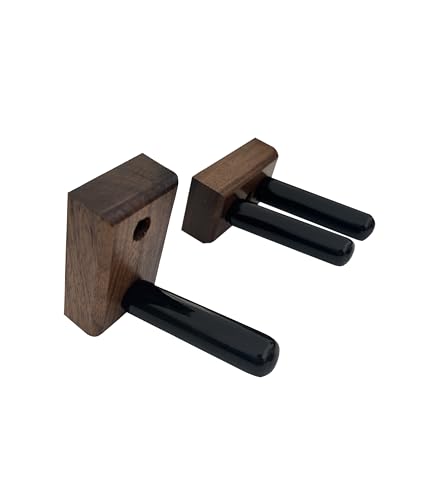 Matching Set of two Billiard Pool Rack Holders and a Billiard Pool Bridge Stick Holder (Made in the USA) (Walnut) - color: Walnut