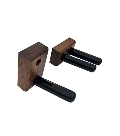 Matching Set of two Billiard Pool Rack Holders and a Billiard Pool Bridge Stick Holder (Made in the USA) (Walnut) - color: Walnut
