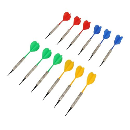 12PCS Soft Tip Darts, Flexible Plastic Safe Design for Beginners and Professionals, with 100 Replacement Tips, for Electronic Plastic Dartboard Games at Home Bar