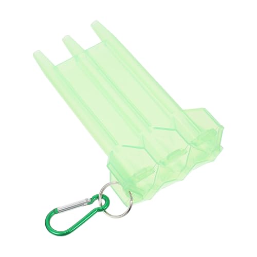 Hard Shell Dart Case Lightweight Carrying Container with Carabiner for Soft Tip Darts Storage Organizer Box Green