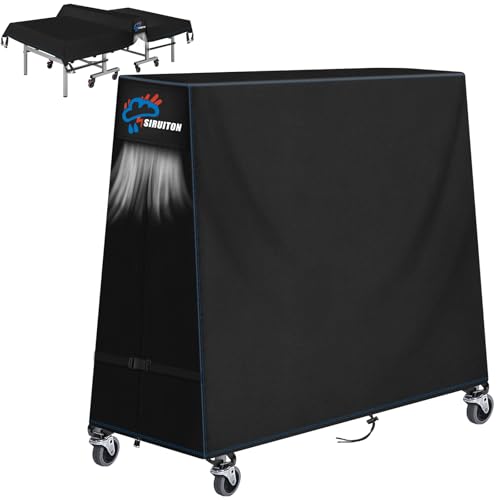 SIRUITON 2-in-1 Outdoor Ping Pong Table Cover,Heavy Duty 300D Oxford Fabric,Waterproof Sunproof Indoor & Outdoor,Fits Both Folding Tables and Flat Tables Indoor,Windproof,with Zipper 68"Lx30"Wx62"H - size: 68"Lx30"Wx62"H_300D