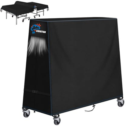 SIRUITON 2-in-1 Outdoor Ping Pong Table Cover,Heavy Duty 300D Oxford Fabric,Waterproof Sunproof Indoor & Outdoor,Fits Both Folding Tables and Flat Tables Indoor,Windproof,with Zipper 68"Lx30"Wx62"H - size: 68"Lx30"Wx62"H_300D