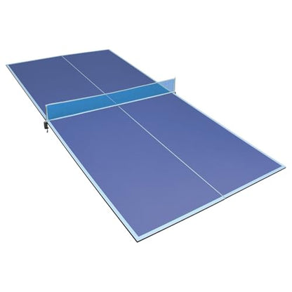 8FT Mid-Size Ping Pong Conversion Top Foldable & Portable Table Tennis Table Top for Indoor Games-Blue