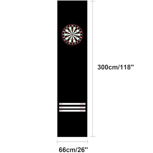 Professional Darts Mat, Heavy Duty Non Slip Dart Carpet with Throw Lines, Ideal for Beginners and All Dart Types