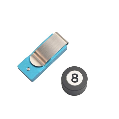 LAKE OF FIRE Chalk Holder Pool Billiards, Pool Cue Chalk Holder with Magnetic Belt Clip Snooker Billiard Accessories - color: Blue, style: Round