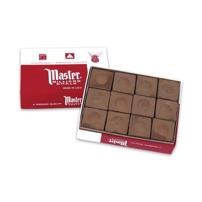 Master Billiard/Pool Cue Chalk Box, 12 Cubes - color: Brown