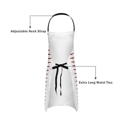 Manfei Baseball Kids Kitchen Apron - color: Red White