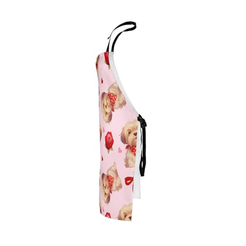 Castle Fairy Cute Rabbit Deer Kitchen Apron - color: Rose Bow Pink