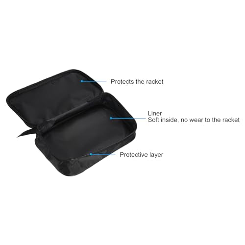 PATIKIL 11" x 7" Ping Pong Paddle Case, Table Tennis Racket Case Soft Cover Container Bag for Sports Accessories, Black