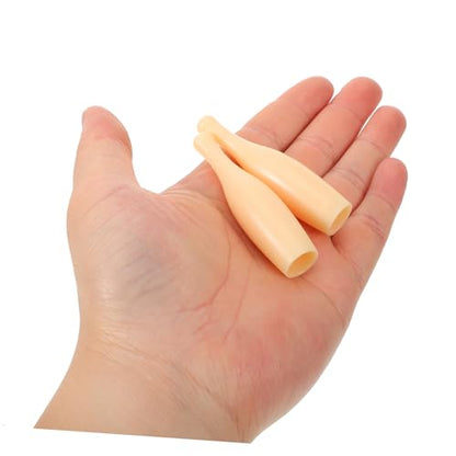 Abaodam 10pcs Small Bowling Indoor Miniature Tabletop Bowling Party Decorations Desktop Bowling Pin for Game Bowling Pin Accessory Tiny Bowling Pin Plastic Beige