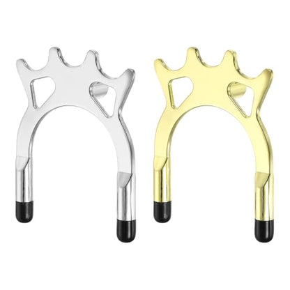 Billiard Bridge Head, Pool Cue Stick Bridge Screw-on Metal Cue Rests Billiard Accessories - color: Gold/Silver, style: High Fork with Rubber Sleeve