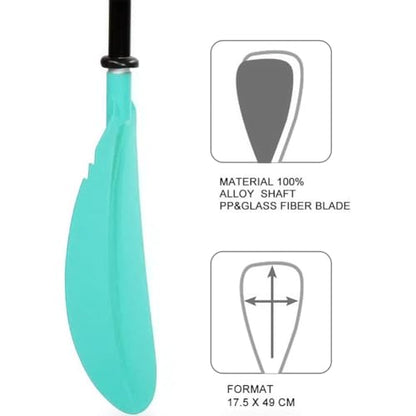 Karltion Kayak Paddle - Adjustable 2 Pieces Aluminum Alloy Shaft with Glass Fiber Blade for Surfing,Oar Fishing Easy Packable Travel - color: Mint Green, size: 90.5"-1 paddle