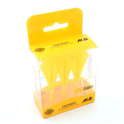 CUESOUL TRAJ AK8 New Integrated Dart Flights and Shafts Wave Shape,Very Slim Dart Flight 3 Sets - color: Diamond Shape-Yellow
