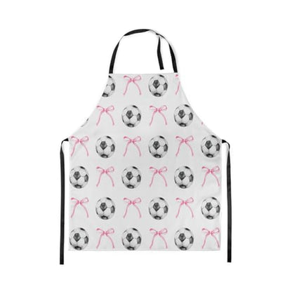 Manfei Blue Bowknot Kids Kitchen Apron - color: Black White