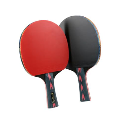 WOONEKY 2pcs Professional Pong Racket Star Carbon Fiber Table Tennis Paddle Double Pimples-Junior Players