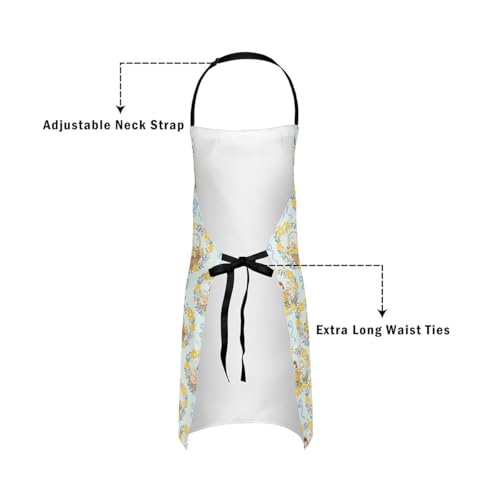Castle Fairy Cute Rabbit Deer Kitchen Apron - color: Bow Blue Yellow
