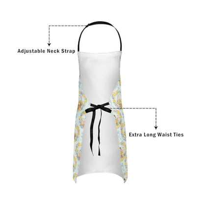 Castle Fairy Cute Rabbit Deer Kitchen Apron - color: Bow Blue Yellow