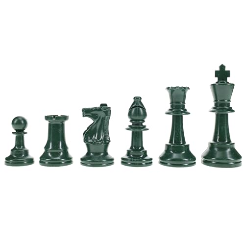 WE Games Color Bright Plastic Staunton Tournament Chess Pieces with 3.75 in. King - Half Chess Set of Chess Pieces Only, Army Green - color: Army Green