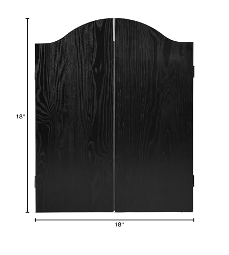 DMI Americana Dartboard Cabinet Set with 18-Inch Paper Dartboard, Reversible Baseball Game, Built-in Cricket Scoring, Darts, Chalk & Mounting Hardware – Classic Black Finish