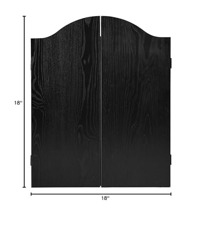 DMI Americana Dartboard Cabinet Set with 18-Inch Paper Dartboard, Reversible Baseball Game, Built-in Cricket Scoring, Darts, Chalk & Mounting Hardware – Classic Black Finish