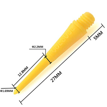 CUESOUL 100 Pieces Soft Tip Points for Soft Tip Darts - color: Yellow