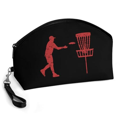 Disc Golf Icon Basket Travel Makeup Bag Cosmetic Toiletry Bags PU Leather Organizer Case