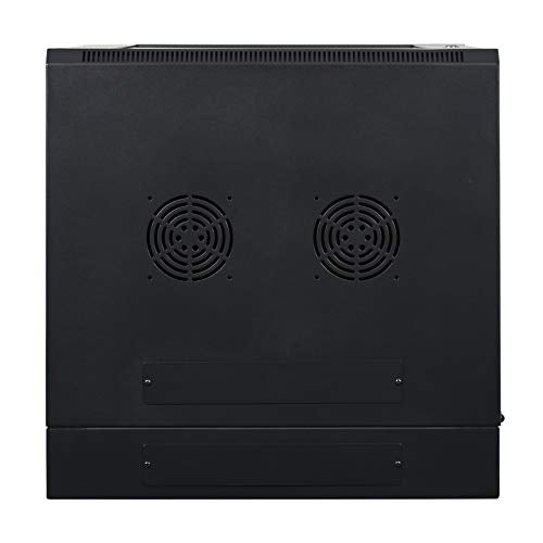 Aeons 12U Signature Double Section Wall Mount 19-inch Networking IT Cabinet Enclosure Hinged Swing Out 24-inch Depth Glass Door (Fully Assembled) - style: 12U-24" D