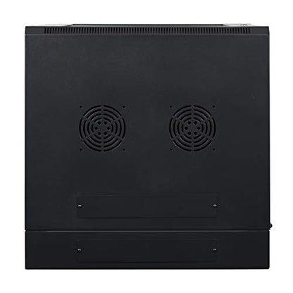 Aeons 12U Signature Double Section Wall Mount 19-inch Networking IT Cabinet Enclosure Hinged Swing Out 24-inch Depth Glass Door (Fully Assembled) - style: 12U-24" D