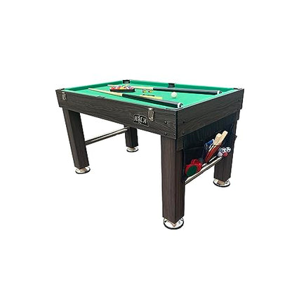 KICK Morpheus 55" 5-in-1 Multi-Game Table – Foosball, Billiards/Pool, Ping Pong, Glide Hockey, and Basketball - color: Brown