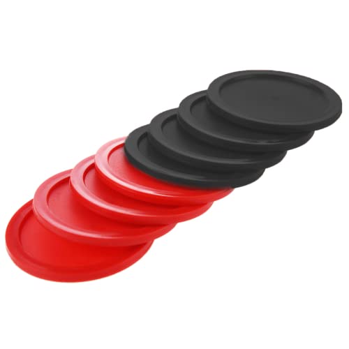 3.25 or 2.5 Inch Air Hockey Pucks - Professional, Durable Pucks for Large Tables - Compatible with Standard Pushers and Goals - Best Air Hockey Accessories for Fun and Entertainment by INSCOOL - color: Red&Black, size: 2.5in/8Pack