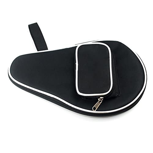 RiToEasysports Storage Bags Oxford Cloth Table Tennis Racket Case 30 X 20.5cm with Ball Pocket and Inner Liner Single Paddle Cover for School Club Training Tournament Travel - color: black