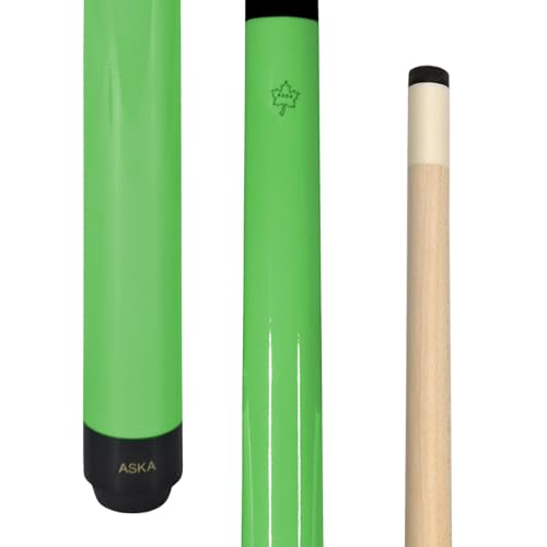 ASKA Short Kids Cue LCS, Canadian Hard Rock Maple Billiard Pool Cue Stick - color: 48-Inches, Green (SWP48G)