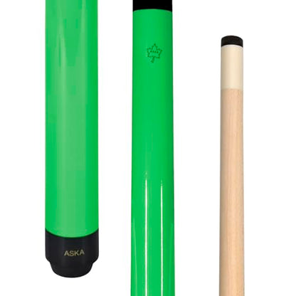 ASKA Short Kids Cue LCS, Canadian Hard Rock Maple Billiard Pool Cue Stick - color: 48-Inches, Green (SWP48G)