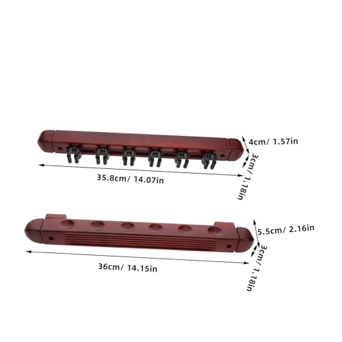 POPETPOP 2pcs Billiard Stick Mount Pool Stick Holder Slots Storage Rack Billiard Supplies - color: Dark Red