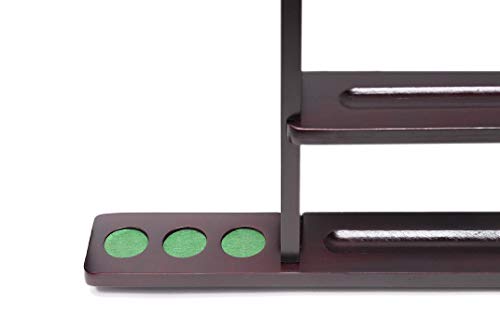 6 Pool Cue Rack - Billiard Stick Wall Rack, Multiple Colors Available - color: Mahogany