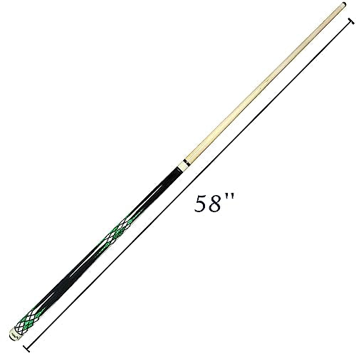 Tai ba cues Pool Cue Stick, 13mm Tip, 58", Hardwood Canadian Maple Professional Billiard Stick 19,20,30 Oz (Selectable)-Blue, Red, Green Pool Cue Stick - color: Green-19oz + Case