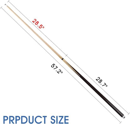 2-Piece Pool Cue Stick – 36″/42″/48″/58″ Wooden Billiard Cues, Standard & Heavy Options, 13mm Tip, Set of 2 or 4 – Beginner & Family Friendly - size: 57" set of 4 20OZ