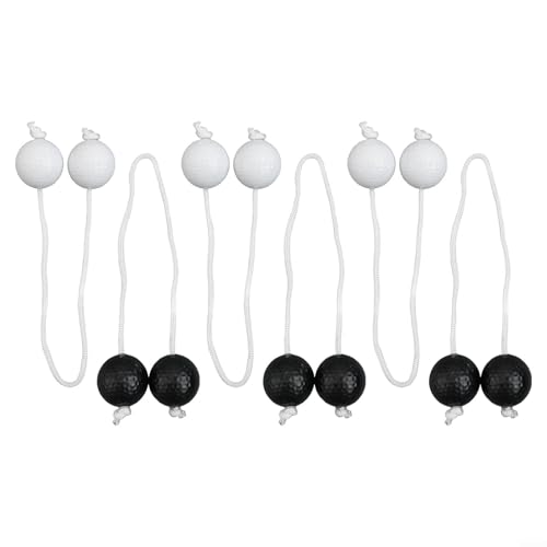 Ladder Ball Toss Game Set with 6 Golfs Ball Bolas, Nylon Rope Yard Games for Lawn Backyard Outdoor Activities, Includes Storage Bag for familys Party Match - color: black+white