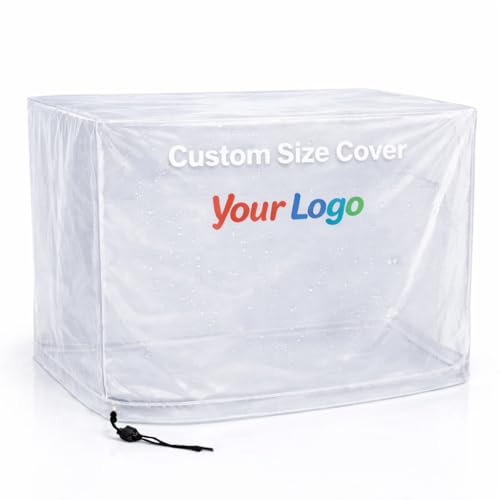 Custom Size Dust Cover - Clear Waterproof Protective Cover with Zipper & Drawstring, Heavy Duty, Transparent Design for Equipment, Furniture & Shelving