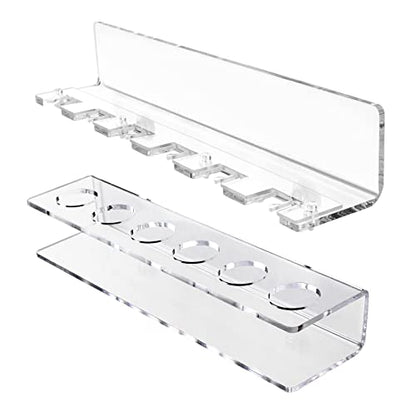 Pool Cue & Ball Rack Wall Mount – Acrylic Billiard Storage Holder, Self-Adhesive or Screw Mounted, Space-Saving Game Room Organizer (Top Clip 6 Cues Holder) - style: Top Clip 6 Cues Holder
