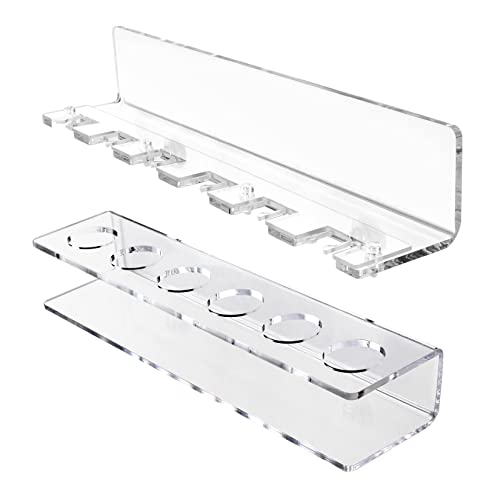 Pool Cue & Ball Rack Wall Mount – Acrylic Billiard Storage Holder, Self-Adhesive or Screw Mounted, Space-Saving Game Room Organizer (Top Clip 6 Cues Holder) - style: Top Clip 6 Cues Holder