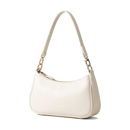 VODIU Clutch Tote Handbags with 2 Removable Straps and Zipper Closure Crossbody Bags Shoulder Purse Handbag for Women - color: Beige