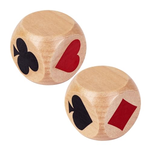 2pcs Euchre Indicators Wooden Trumps Suit Dices Portable Double Marker for Travel Camping Party Use