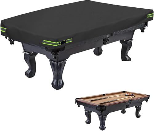 Pool Table Cover - Billiard Table Cover, 600D Waterproof Covers for Billiard Pool Table, Heavy Duty Scratched-Free UV Protection Snooker Furniture Table Cover - color: Black, size: 8ft