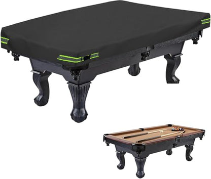 Pool Table Cover - Billiard Table Cover, 600D Waterproof Covers for Billiard Pool Table, Heavy Duty Scratched-Free UV Protection Snooker Furniture Table Cover - color: Black, size: 8ft