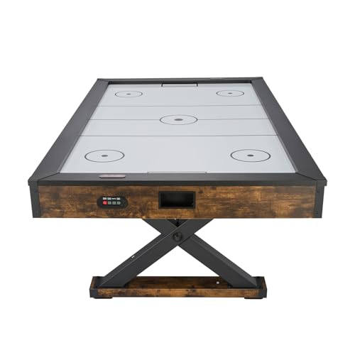 VEVOR 84" Air Hockey Table, Indoor Arcade Table Gaming Set with 2 Pushers, 2 Pucks, Electronic Scorer, X-Shaped Legs & High-Powered Blower, Air Powered Hockey Game Table for Family Game Room Office