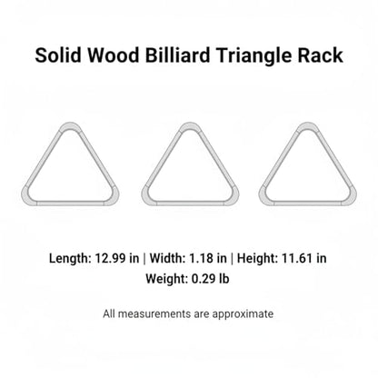 Solid Wood Billiard Triangle Rack for Standard Pool Balls - Durable Wooden Frame for 8-Ball & 9-Ball Games - color: Silver